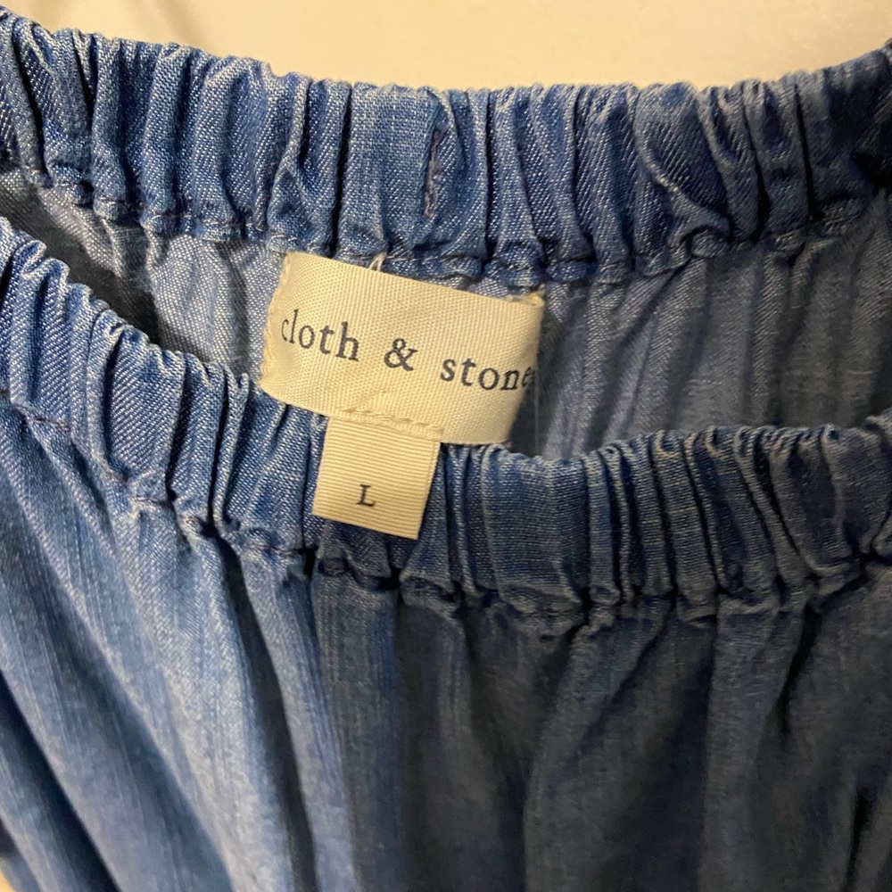 Cloth and Stone off the shoulder chambray dress